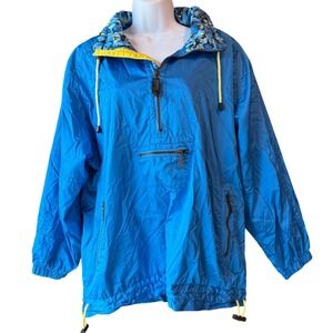 Kaelin Ski Vintage Pullover Windbreaker Jacket Blue Yellow Size 6